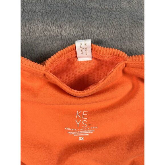 Athleta Alicia Keys Colab Women's Pull On Ribbed Orange Leggings Plus Size 3X - Picture 3 of 7